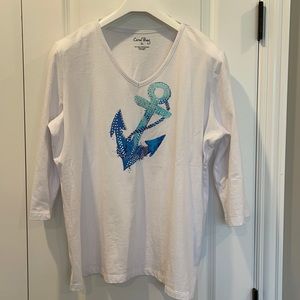 Coral Bay XL 3/4 sleeve 💎 Anchor top